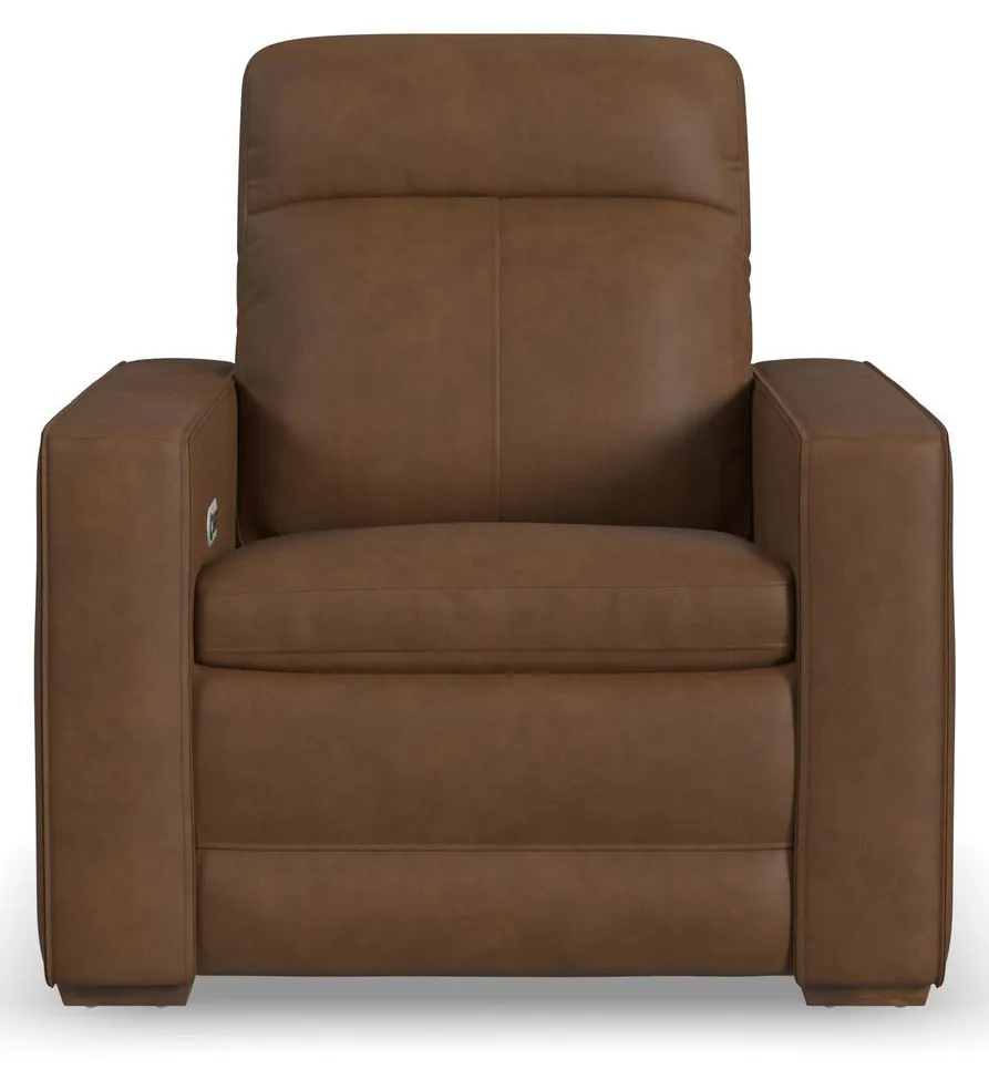 Flexsteel 1519-50P3-56280 Dutch Brown Leather Power Recliner with Power Headrest & Lumbar Flexsteel 1519-50P3-56280 Dutch Brown Leather Power Recliner with Power Headrest & Lumbar