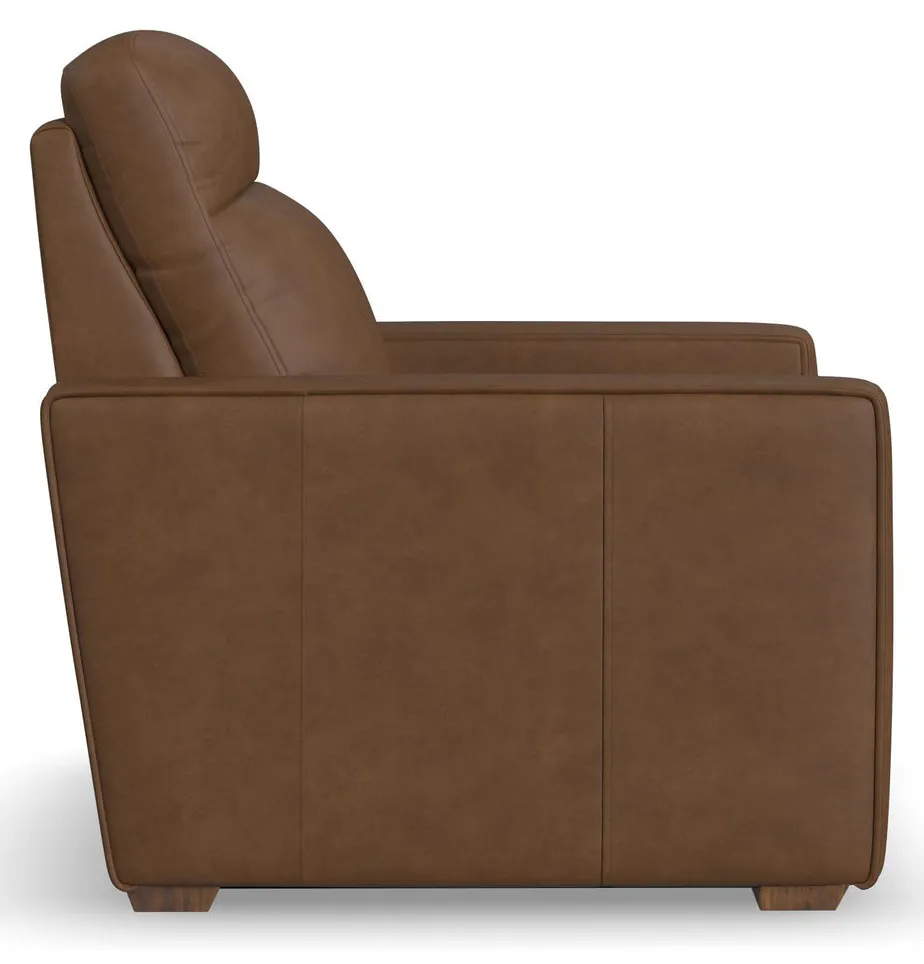 Flexsteel 1519-50P3-56280 Dutch Brown Leather Power Recliner with Power Headrest & Lumbar Flexsteel 1519-50P3-56280 Dutch Brown Leather Power Recliner with Power Headrest & Lumbar