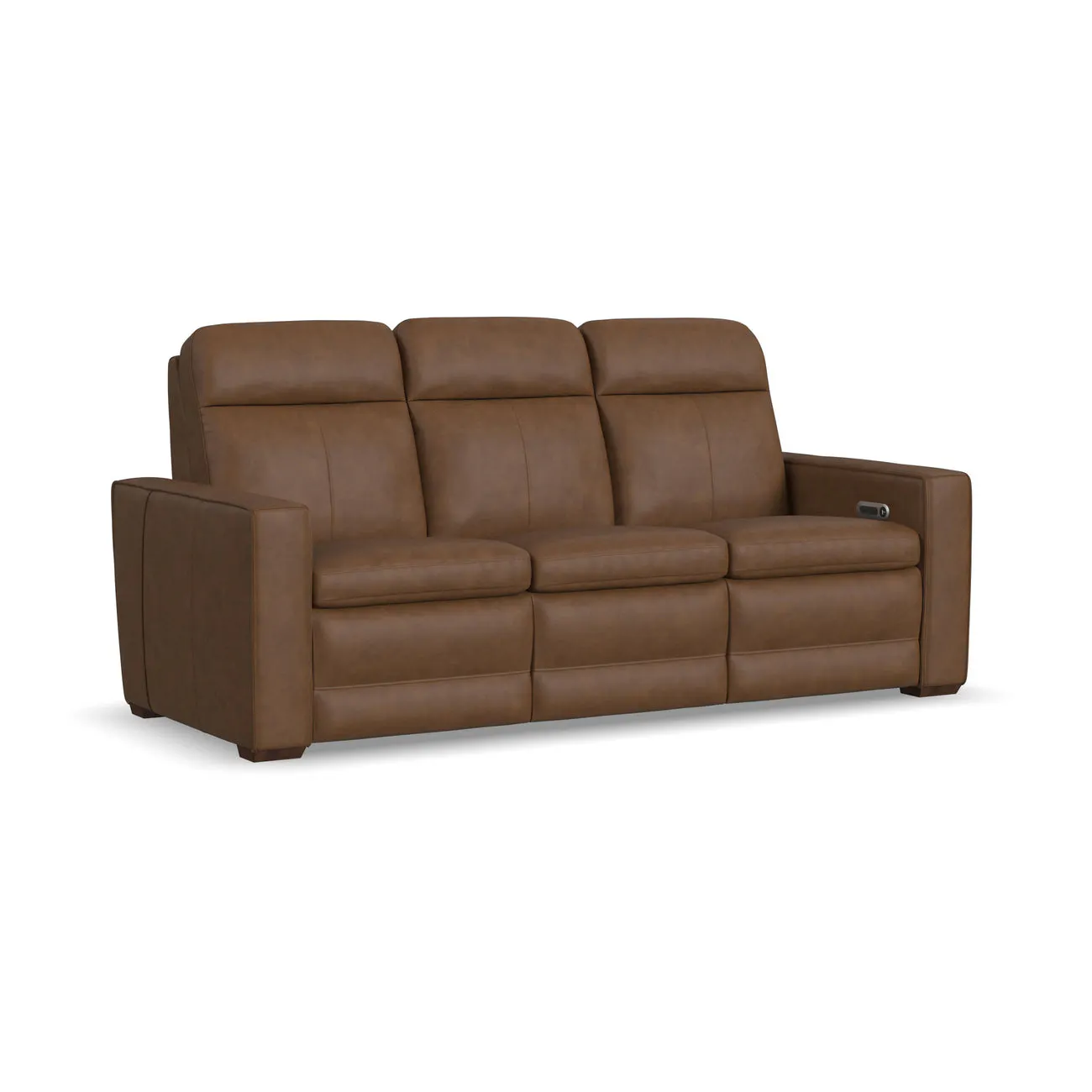 Flexsteel 1519-61P3-56280 Dutch Leather Power Reclining Sofa with Console, Power Headrest, & Lumbar