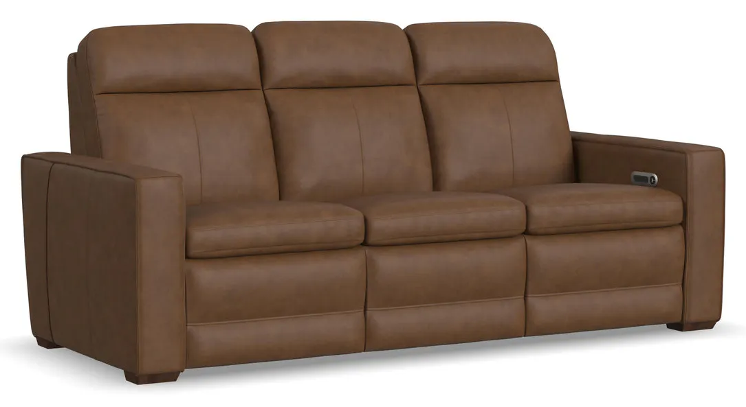Flexsteel 1519-61P3-56280 Dutch Leather Power Reclining Sofa with Console, Power Headrest, & Lumbar Flexsteel 1519-61P3-56280 Dutch Leather Power Reclining Sofa with Console, Power Headrest, & Lumbar
