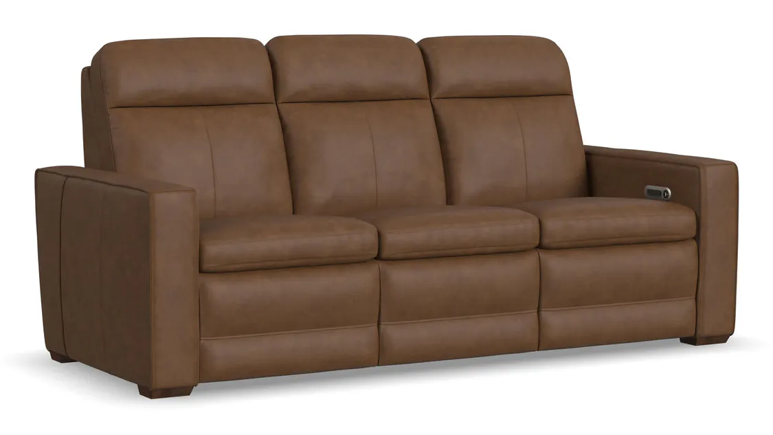 Flexsteel 1519-61P3-56280 Dutch Leather Power Reclining Sofa with Console, Power Headrest, & Lumbar Flexsteel 1519-61P3-56280 Dutch Leather Power Reclining Sofa with Console, Power Headrest, & Lumbar