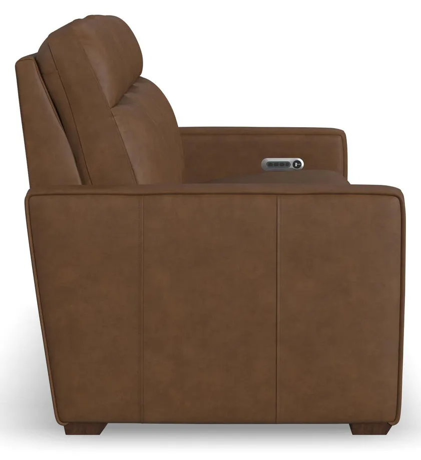 Flexsteel 1519-61P3-56280 Dutch Leather Power Reclining Sofa with Console, Power Headrest, & Lumbar Flexsteel 1519-61P3-56280 Dutch Leather Power Reclining Sofa with Console, Power Headrest, & Lumbar