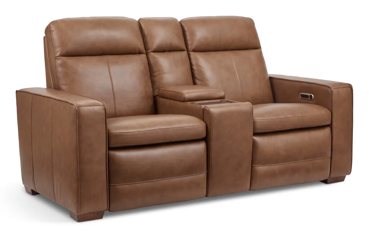Flexsteel 1519-64P3-56280 Dutch Leather Power Reclining Loveseat with Console, Power Headrest & Lumbar Flexsteel 1519-64P3-56280 Dutch Leather Power Reclining Loveseat with Console, Power Headrest & Lumbar