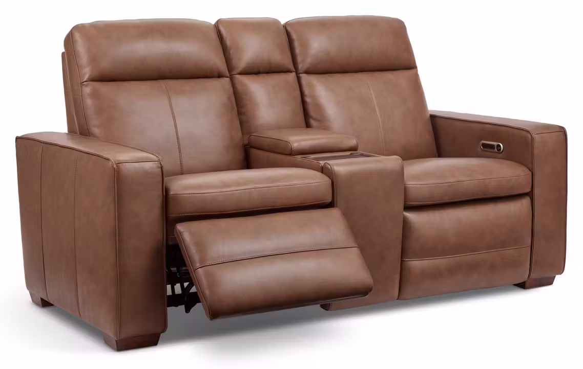 Flexsteel 1519-64P3-56280 Dutch Leather Power Reclining Loveseat with Console, Power Headrest & Lumbar Flexsteel 1519-64P3-56280 Dutch Leather Power Reclining Loveseat with Console, Power Headrest & Lumbar