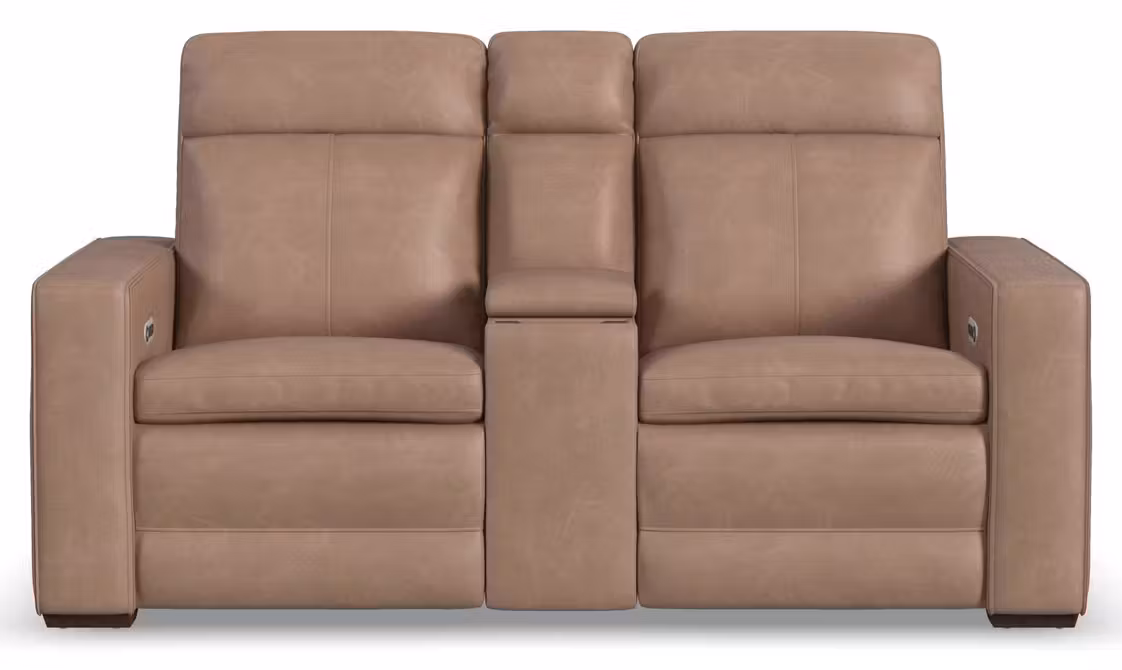 Flexsteel 1519-64P3-56282 Dutch Leather Power Reclining Loveseat with Console, Power Headrest & Lumbar Flexsteel 1519-64P3-56282 Dutch Leather Power Reclining Loveseat with Console, Power Headrest & Lumbar
