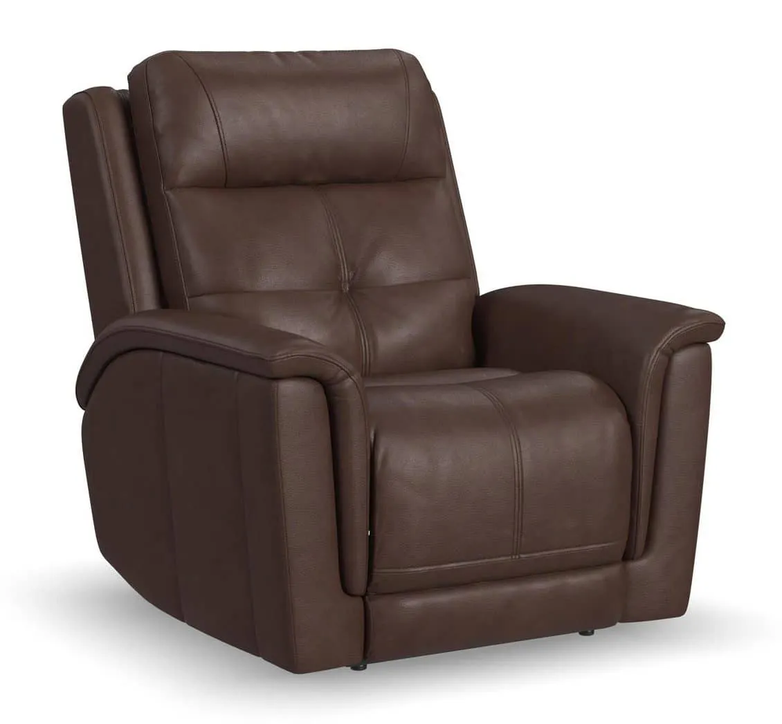 Flexsteel 1640-50P5-43970 Ranger Leather Power Recliner with Power Headrest, Lumbar, Heat & Massage