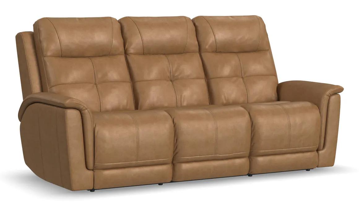 Flexsteel 1640-63P5-43972 Ranger Leather Power Reclining Sofa with Console, Power Headrest, Lumbar, Heat & Massage Flexsteel 1640-63P5-43972 Ranger Leather Power Reclining Sofa with Console, Power Headrest, Lumbar, Heat & Massage