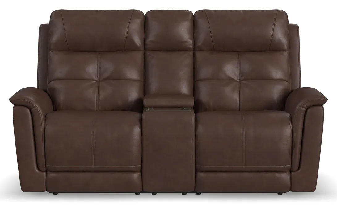 Flexsteel 1640-64P5-43970 Ranger Leather Power Reclining Loveseat with Console, Power Headrest, Lumbar, Heat & Massage Flexsteel 1640-64P5-43970 Ranger Leather Power Reclining Loveseat with Console, Power Headrest, Lumbar, Heat & Massage