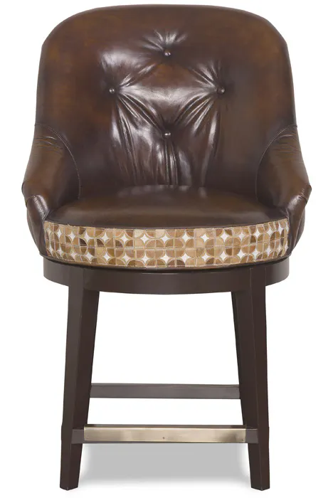 McKinley Leather 26-CH-DT Specialty Bootlegger Barstool with Decorative Trim McKinley Leather 26-CH-DT Specialty Bootlegger Barstool with Decorative Trim