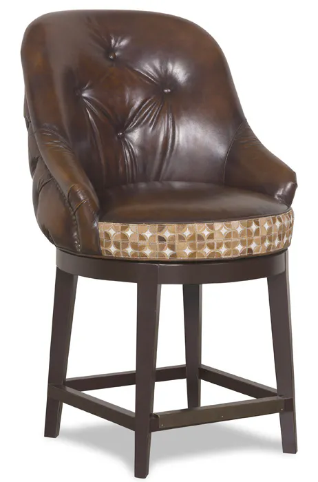 McKinley Leather 26-CH-DT Specialty Bootlegger Barstool with Decorative Trim McKinley Leather 26-CH-DT Specialty Bootlegger Barstool with Decorative Trim