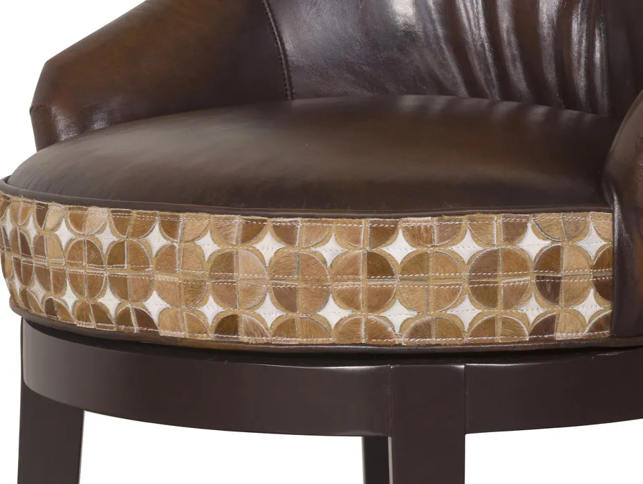 McKinley Leather 26-CH-DT Specialty Bootlegger Barstool with Decorative Trim McKinley Leather 26-CH-DT Specialty Bootlegger Barstool with Decorative Trim