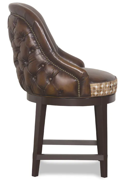 McKinley Leather 26-CH-DT Specialty Bootlegger Barstool with Decorative Trim McKinley Leather 26-CH-DT Specialty Bootlegger Barstool with Decorative Trim