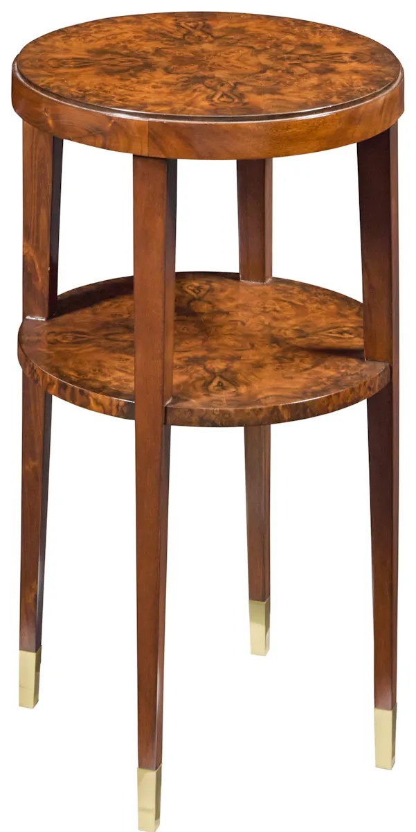 Modern History MH1273F01 Langford Round Chairside Walnut Burl Table Modern History MH1273F01 Langford Round Chairside Walnut Burl Table