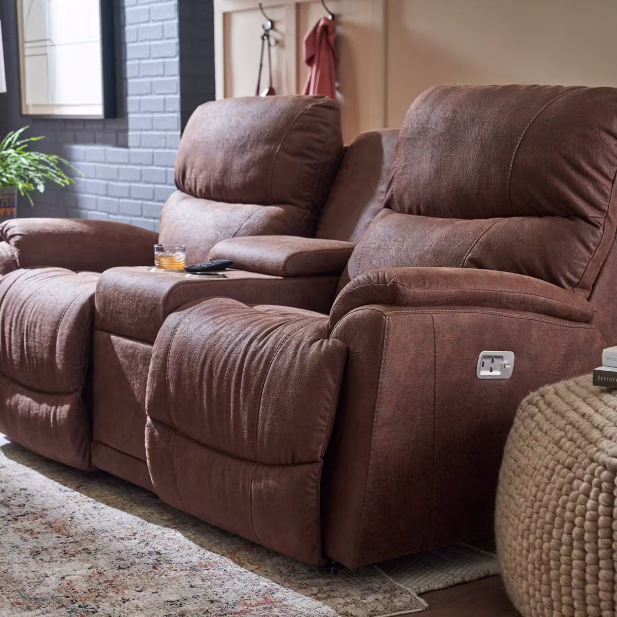 La-Z-Boy X49724 Trouper Power Reclining Loveseat w/ Headrest, Lumbar & Console La-Z-Boy X49724 Trouper Power Reclining Loveseat w/ Headrest, Lumbar & Console