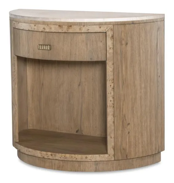 Century Furniture CBA-221M-V1 Monterey Demilune Nightstand with Travertine Hawthorne Light Century Furniture CBA-221M-V1 Monterey Demilune Nightstand with Travertine Hawthorne Light