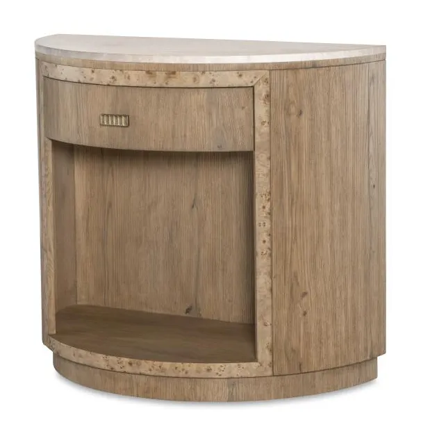 Century Furniture CBA-221M-V1 Monterey Demilune Nightstand with Travertine Hawthorne Light Century Furniture CBA-221M-V1 Monterey Demilune Nightstand with Travertine Hawthorne Light