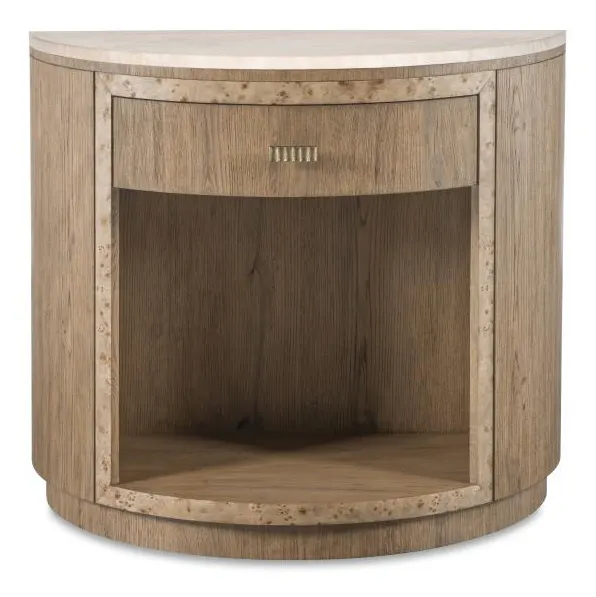 Century Furniture CBA-221M-V1 Monterey Demilune Nightstand with Travertine Hawthorne Light Century Furniture CBA-221M-V1 Monterey Demilune Nightstand with Travertine Hawthorne Light