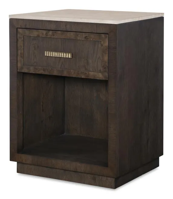 Century Furniture CBA-222M-V2 Monterey Single Drawer Nightstand with Travertine Hawthorne Dark Century Furniture CBA-222M-V2 Monterey Single Drawer Nightstand with Travertine Hawthorne Dark