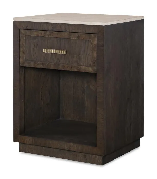 Century Furniture CBA-222M-V2 Monterey Single Drawer Nightstand with Travertine Hawthorne Dark Century Furniture CBA-222M-V2 Monterey Single Drawer Nightstand with Travertine Hawthorne Dark