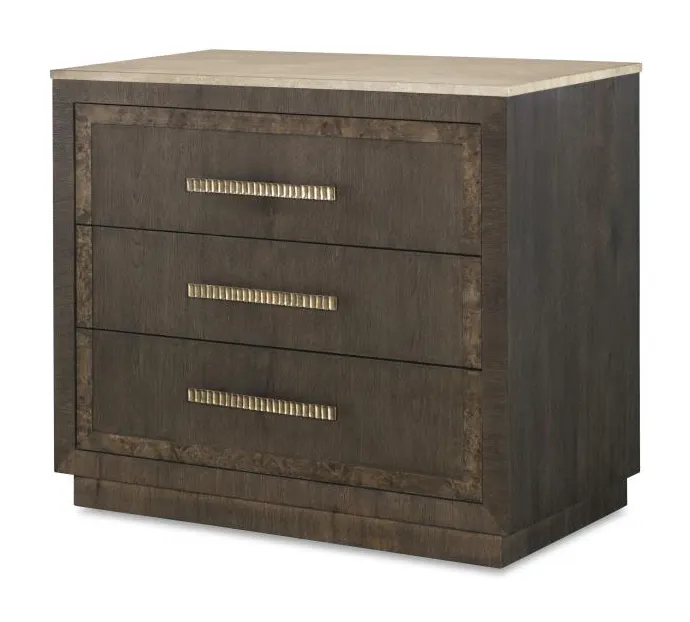 Century Furniture CBA-223M-V2 Monterey Three Drawer Nightstand with Travertine Hawthorne Dark Century Furniture CBA-223M-V2 Monterey Three Drawer Nightstand with Travertine Hawthorne Dark