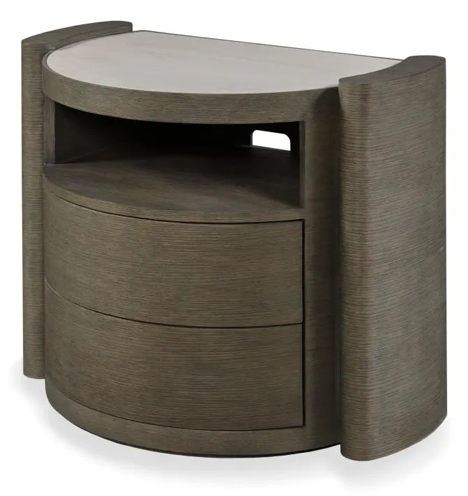 Century Furniture CDA-225-V1 Yume Two Drawer Open Shelf Nightstand Dusk Century Furniture CDA-225-V1 Yume Two Drawer Open Shelf Nightstand Dusk
