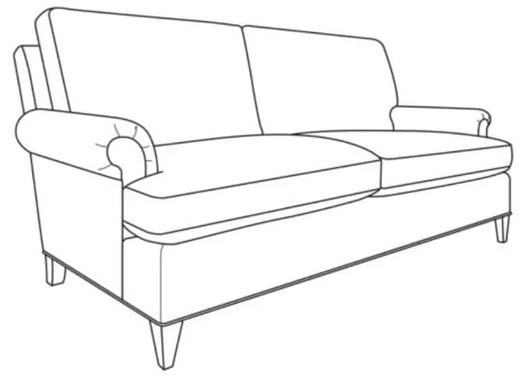 Century Furniture ES9-1341-3 Hartford Apt Sofa