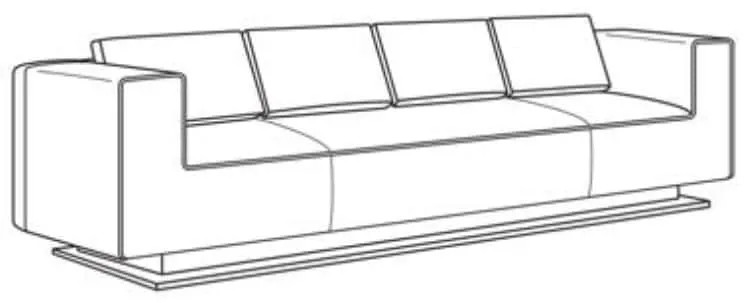 Century Furniture LTU-1082-1-F1 Tatami Large Sofa Metal Base Century Furniture LTU-1082-1-F1 Tatami Large Sofa Metal Base