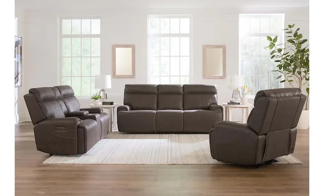 Bassett Club Level 3535-P62J Nathan Power Reclining Sofa - Nathan Java Bassett Club Level 3535-P62J Nathan Power Reclining Sofa - Nathan Java