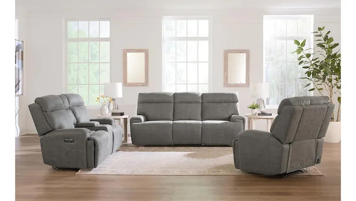 Bassett Club Level 3535-PC42S Nathan Power Reclining Loveseat with Center Console - Nathan Shadow Bassett Club Level 3535-PC42S Nathan Power Reclining Loveseat with Center Console - Nathan Shadow