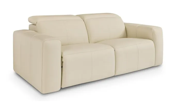 Bassett Club Level 3734-P42A Airy Leather Power Reclining Loveseat - Airy Antelope Bassett Club Level 3734-P42A Airy Leather Power Reclining Loveseat - Airy Antelope