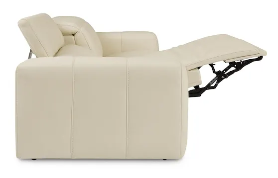 Bassett Club Level 3734-P42A Airy Leather Power Reclining Loveseat - Airy Antelope Bassett Club Level 3734-P42A Airy Leather Power Reclining Loveseat - Airy Antelope