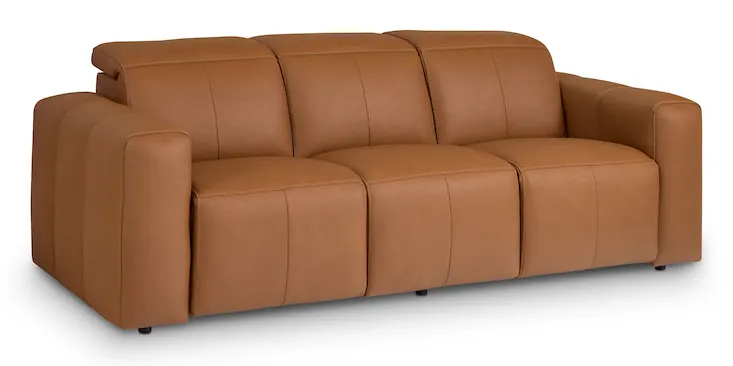 Bassett Club Level 3734-P62A Airy Leather Power Reclining Sofa - Airy Antelope Bassett Club Level 3734-P62A Airy Leather Power Reclining Sofa - Airy Antelope