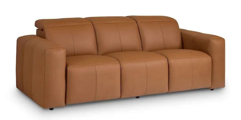 Bassett Club Level 3734-P62A Airy Leather Power Reclining Sofa - Airy Antelope Bassett Club Level 3734-P62A Airy Leather Power Reclining Sofa - Airy Antelope