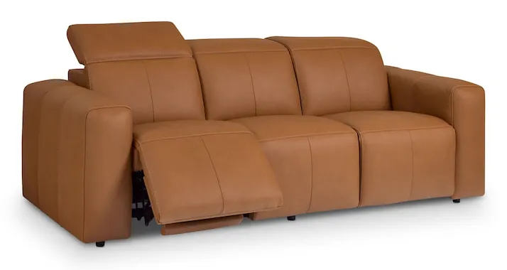 Bassett Club Level 3734-P62A Airy Leather Power Reclining Sofa - Airy Antelope Bassett Club Level 3734-P62A Airy Leather Power Reclining Sofa - Airy Antelope