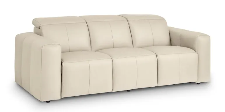 Bassett Club Level 3734-P62L Airy Leather Power Reclining Sofa - Airy Linen Bassett Club Level 3734-P62L Airy Leather Power Reclining Sofa - Airy Linen