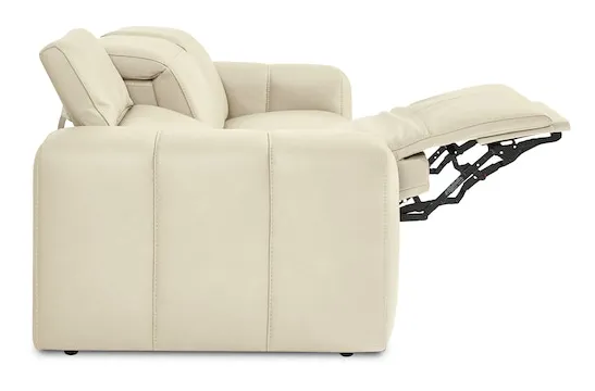 Bassett Club Level 3734-P62L Airy Leather Power Reclining Sofa - Airy Linen Bassett Club Level 3734-P62L Airy Leather Power Reclining Sofa - Airy Linen