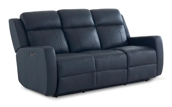Bassett Club Level 3752-P62S Norwood Leather Power Reclining Sofa - Norwood Slate Bassett Club Level 3752-P62S Norwood Leather Power Reclining Sofa - Norwood Slate