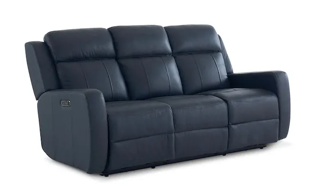 Bassett Club Level 3752-P62S Norwood Leather Power Reclining Sofa - Norwood Slate Bassett Club Level 3752-P62S Norwood Leather Power Reclining Sofa - Norwood Slate
