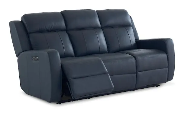 Bassett Club Level 3752-P62S Norwood Leather Power Reclining Sofa - Norwood Slate Bassett Club Level 3752-P62S Norwood Leather Power Reclining Sofa - Norwood Slate