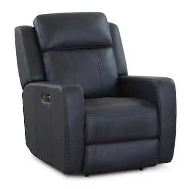 Bassett Club Level 3752-P0S Norwood Leather Zero Gravity Power Glider Recliner – Norwood Slate