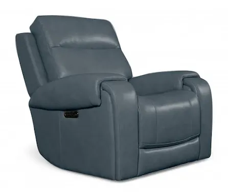 Bassett Club Level 3760-P0A Avery Leather Zero Gravity Power Recliner - Avery Azure Bassett Club Level 3760-P0A Avery Leather Zero Gravity Power Recliner - Avery Azure
