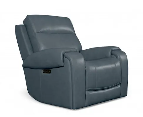 Bassett Club Level 3760-P0A Avery Leather Zero Gravity Power Recliner - Avery Azure Bassett Club Level 3760-P0A Avery Leather Zero Gravity Power Recliner - Avery Azure