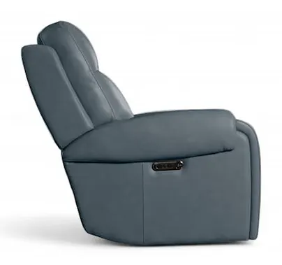 Bassett Club Level 3760-P0A Avery Leather Zero Gravity Power Recliner - Avery Azure Bassett Club Level 3760-P0A Avery Leather Zero Gravity Power Recliner - Avery Azure