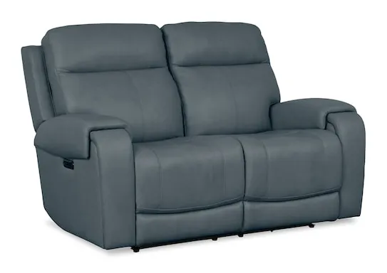 Bassett Club Level 3760-P42A Avery Leather Power Reclining Loveseat - Avery Azure Bassett Club Level 3760-P42A Avery Leather Power Reclining Loveseat - Avery Azure