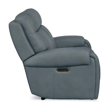 Bassett Club Level 3760-P42A Avery Leather Power Reclining Loveseat - Avery Azure Bassett Club Level 3760-P42A Avery Leather Power Reclining Loveseat - Avery Azure