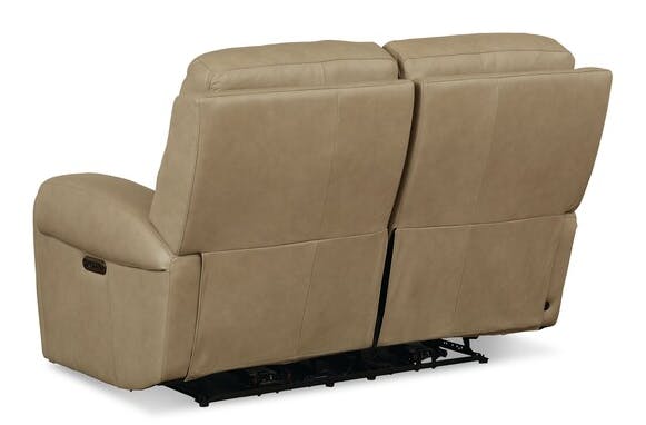 Bassett Club Level 3760-P42C Avery Leather Power Reclining Loveseat - Avery Champagne Bassett Club Level 3760-P42C Avery Leather Power Reclining Loveseat - Avery Champagne