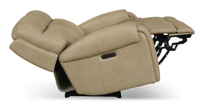 Bassett Club Level 3760-P42C Avery Leather Power Reclining Loveseat - Avery Champagne Bassett Club Level 3760-P42C Avery Leather Power Reclining Loveseat - Avery Champagne