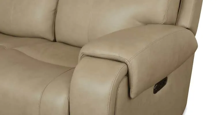 Bassett Club Level 3760-P42C Avery Leather Power Reclining Loveseat - Avery Champagne Bassett Club Level 3760-P42C Avery Leather Power Reclining Loveseat - Avery Champagne