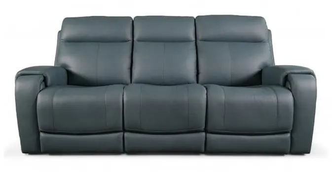 Bassett Club Level 3760-P62A Avery Leather Power Reclining Sofa - Avery Azure Bassett Club Level 3760-P62A Avery Leather Power Reclining Sofa - Avery Azure