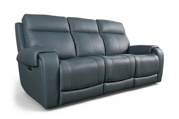 Bassett Club Level 3760-P62A Avery Leather Power Reclining Sofa - Avery Azure Bassett Club Level 3760-P62A Avery Leather Power Reclining Sofa - Avery Azure
